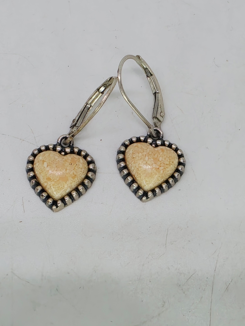 Carolyn Pollack Roderick Tenorio Sterling Silver Crushed Stone Heart Earrings